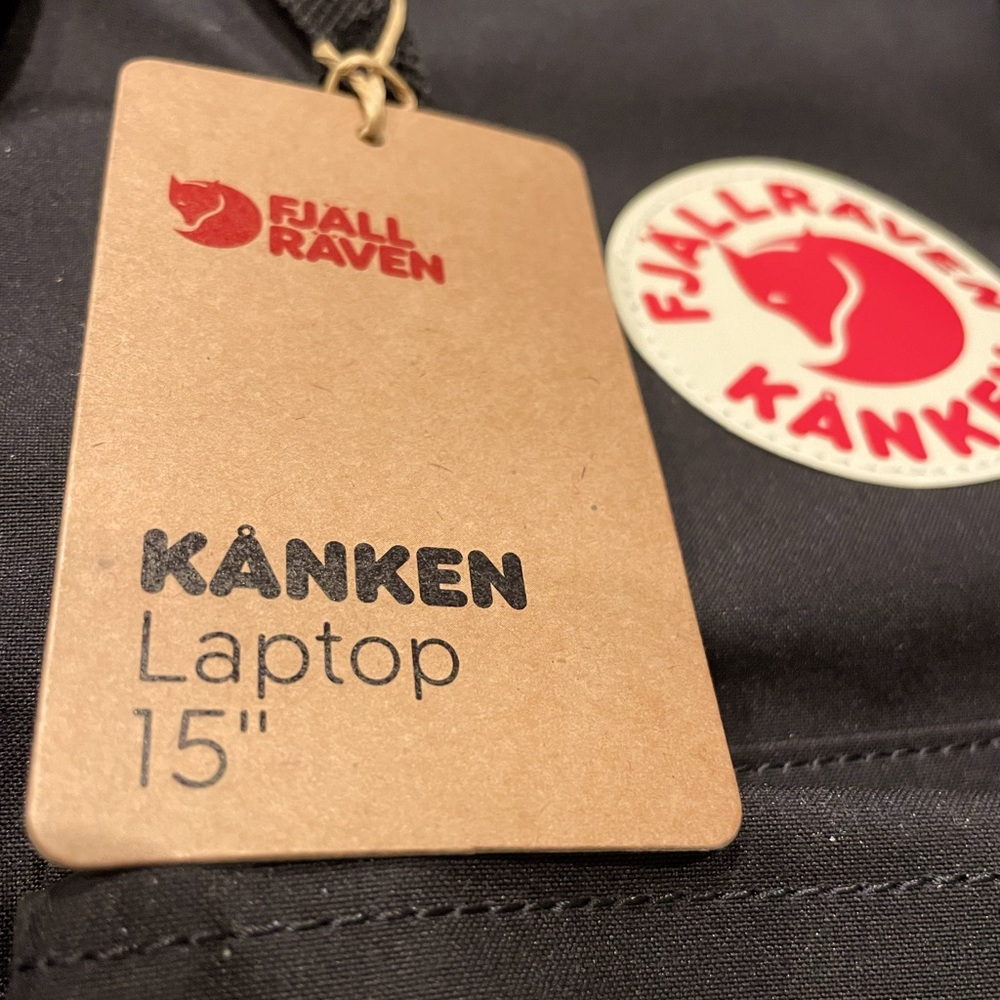 NWT FjallRaven Kanken 15” Laptop Backpack Bag- Black